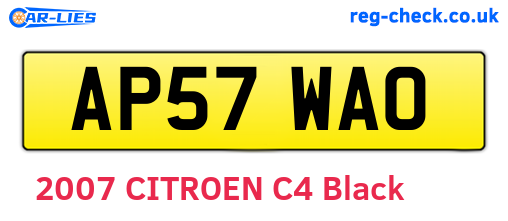 AP57WAO are the vehicle registration plates.