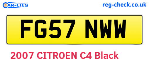 FG57NWW are the vehicle registration plates.