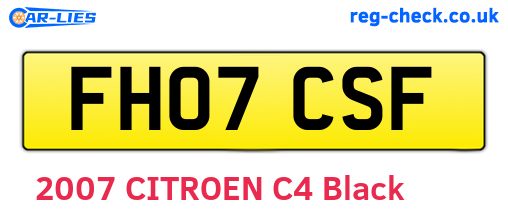 FH07CSF are the vehicle registration plates.