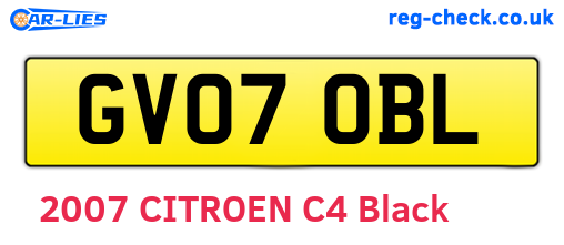 GV07OBL are the vehicle registration plates.