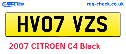 HV07VZS are the vehicle registration plates.