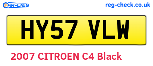 HY57VLW are the vehicle registration plates.