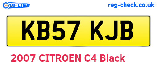 KB57KJB are the vehicle registration plates.