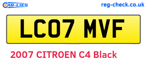 LC07MVF are the vehicle registration plates.