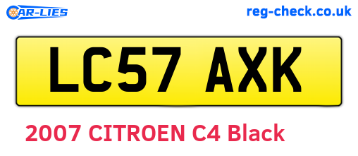 LC57AXK are the vehicle registration plates.