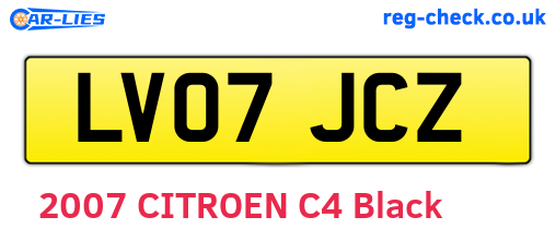 LV07JCZ are the vehicle registration plates.