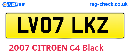 LV07LKZ are the vehicle registration plates.