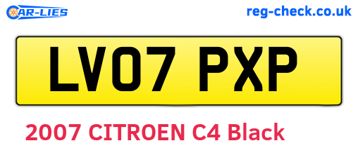 LV07PXP are the vehicle registration plates.