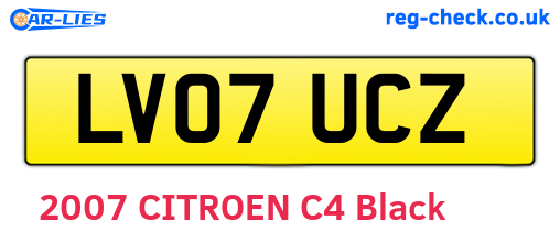 LV07UCZ are the vehicle registration plates.