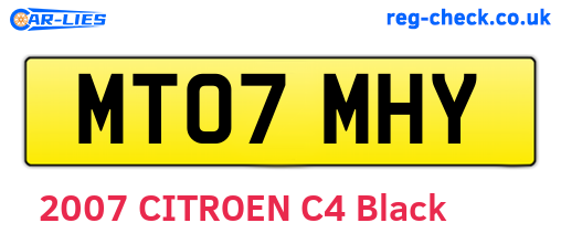 MT07MHY are the vehicle registration plates.