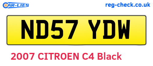 ND57YDW are the vehicle registration plates.