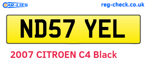 ND57YEL are the vehicle registration plates.