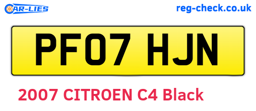 PF07HJN are the vehicle registration plates.