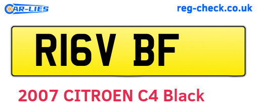 R16VBF are the vehicle registration plates.