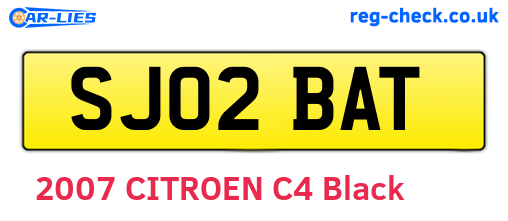 SJ02BAT are the vehicle registration plates.