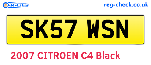 SK57WSN are the vehicle registration plates.