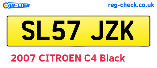 SL57JZK are the vehicle registration plates.