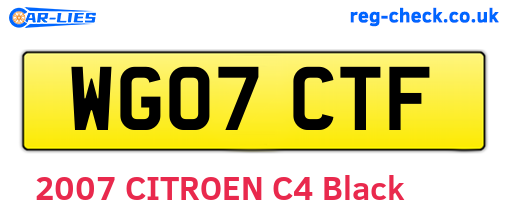 WG07CTF are the vehicle registration plates.