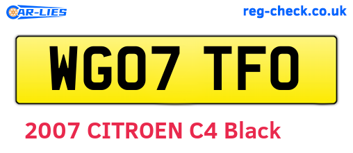 WG07TFO are the vehicle registration plates.