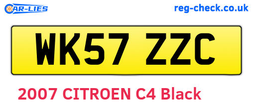 WK57ZZC are the vehicle registration plates.
