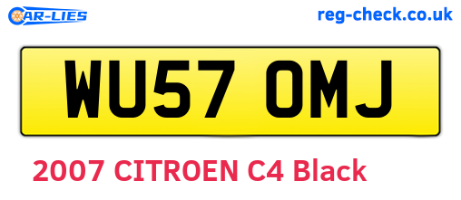 WU57OMJ are the vehicle registration plates.