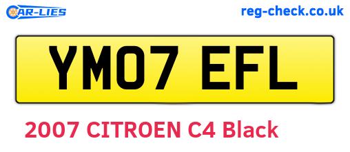YM07EFL are the vehicle registration plates.