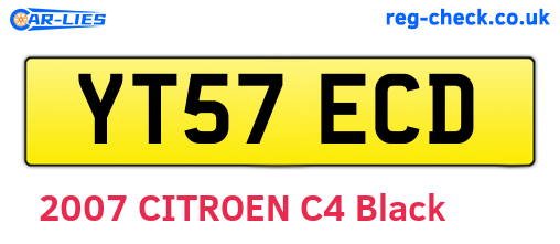 YT57ECD are the vehicle registration plates.