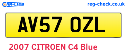 AV57OZL are the vehicle registration plates.