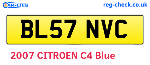 BL57NVC are the vehicle registration plates.