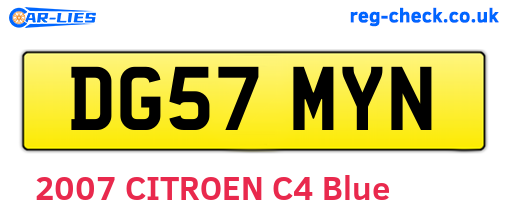DG57MYN are the vehicle registration plates.