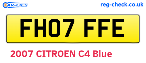 FH07FFE are the vehicle registration plates.