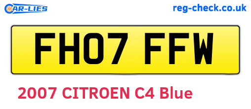 FH07FFW are the vehicle registration plates.