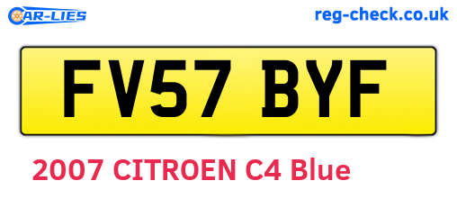 FV57BYF are the vehicle registration plates.