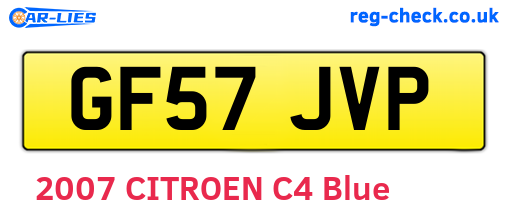 GF57JVP are the vehicle registration plates.