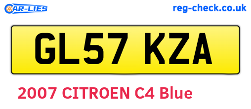 GL57KZA are the vehicle registration plates.