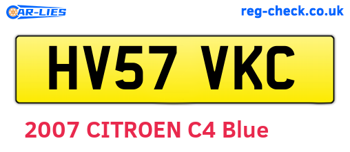 HV57VKC are the vehicle registration plates.