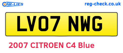 LV07NWG are the vehicle registration plates.
