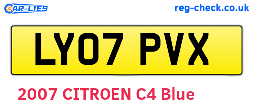 LY07PVX are the vehicle registration plates.