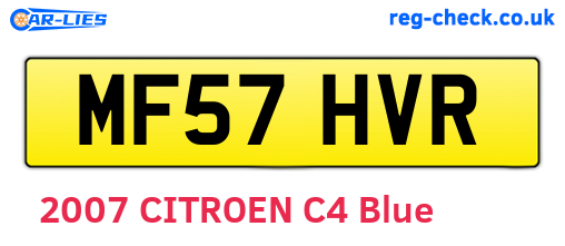 MF57HVR are the vehicle registration plates.