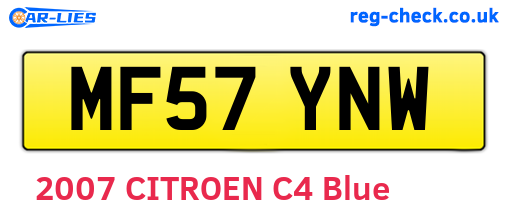 MF57YNW are the vehicle registration plates.