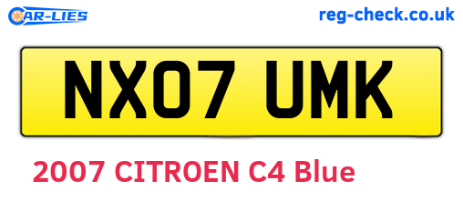 NX07UMK are the vehicle registration plates.