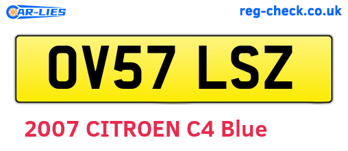 OV57LSZ are the vehicle registration plates.