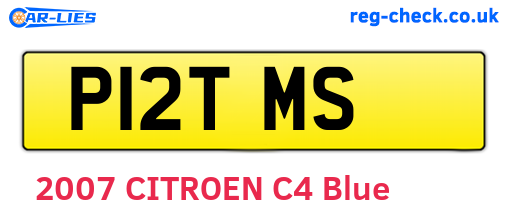 P12TMS are the vehicle registration plates.