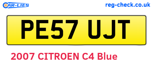 PE57UJT are the vehicle registration plates.