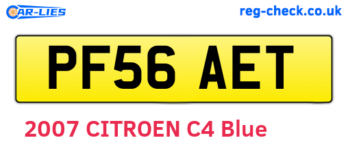 PF56AET are the vehicle registration plates.