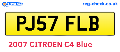 PJ57FLB are the vehicle registration plates.