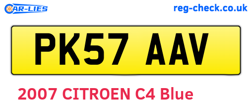 PK57AAV are the vehicle registration plates.