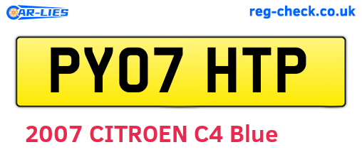 PY07HTP are the vehicle registration plates.