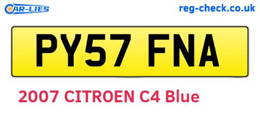 PY57FNA are the vehicle registration plates.