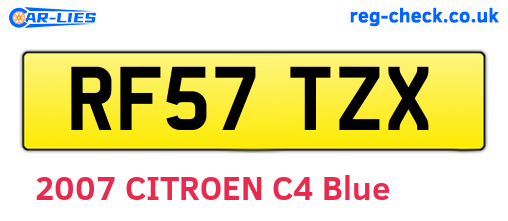 RF57TZX are the vehicle registration plates.
